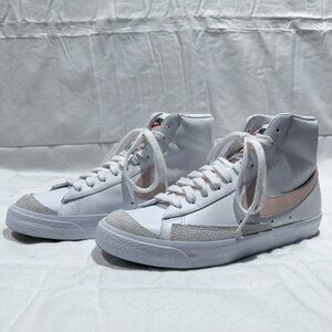 Nike Blazer Mid '77 Vintage Women's Sneakers, Size 9,White with Pale Pink Swoosh